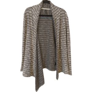 Kuhl Gray and White Waterfall Open Cardigan. Size Medium